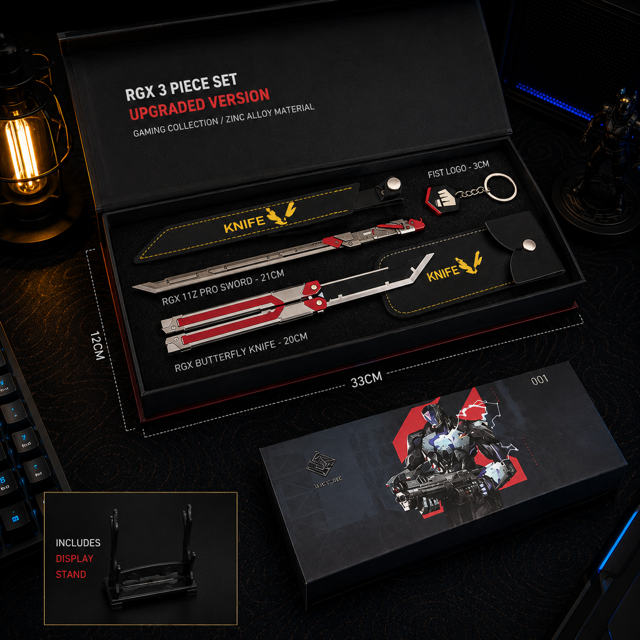 RGX Butterfly and Blade Red with Gun Buddy and Stand