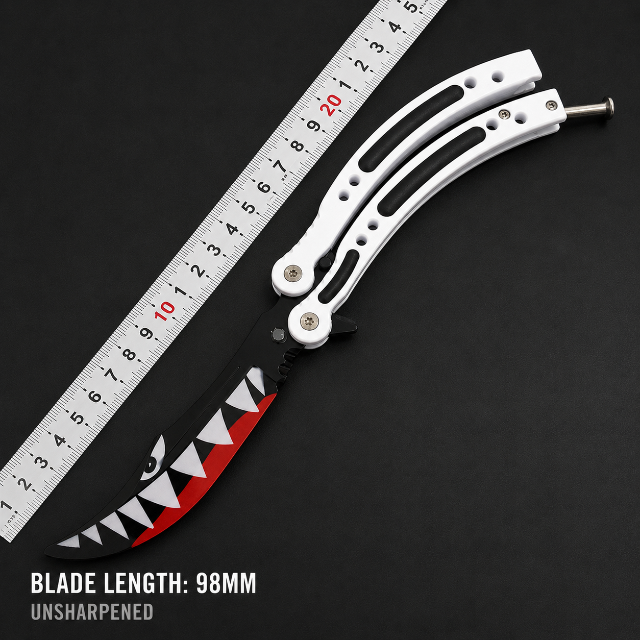 Shark Finish Butterfly Knife with box & cover