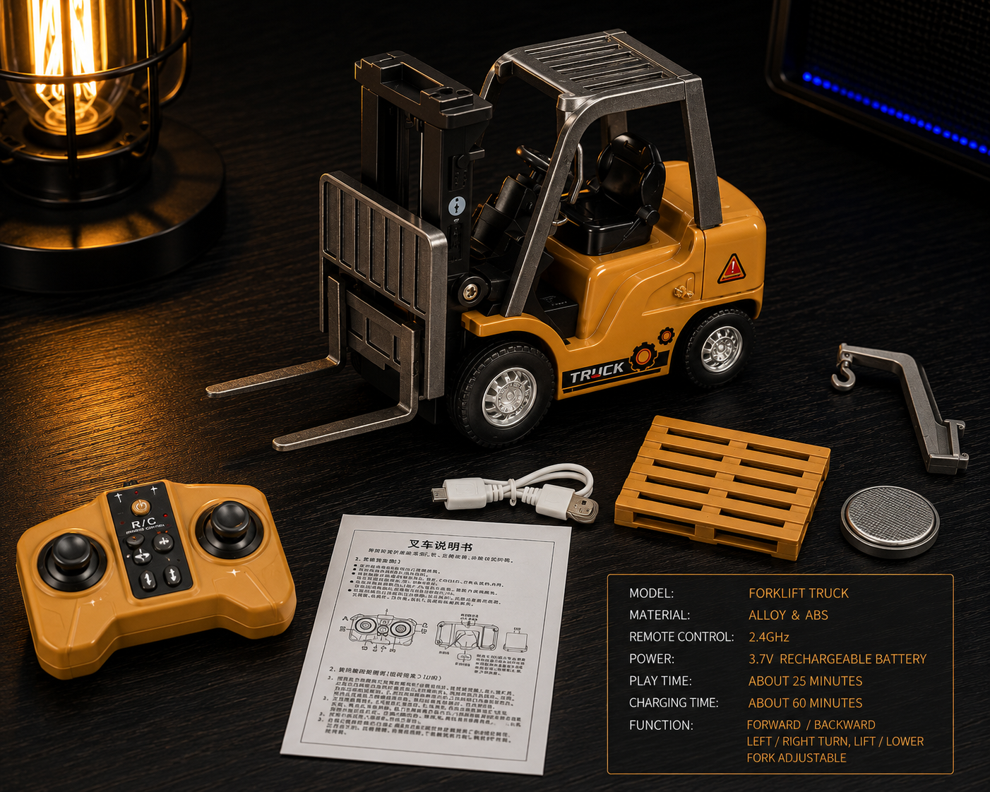 Remote Control Forklift can be lifted/speed adjusted
