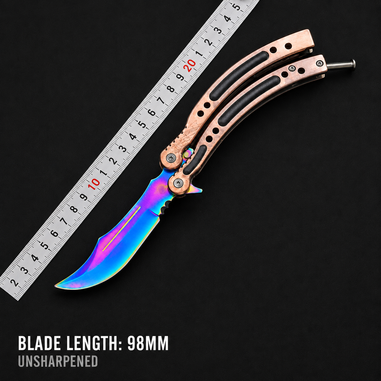 Rainbow Fade Butterfly Knife with cover only