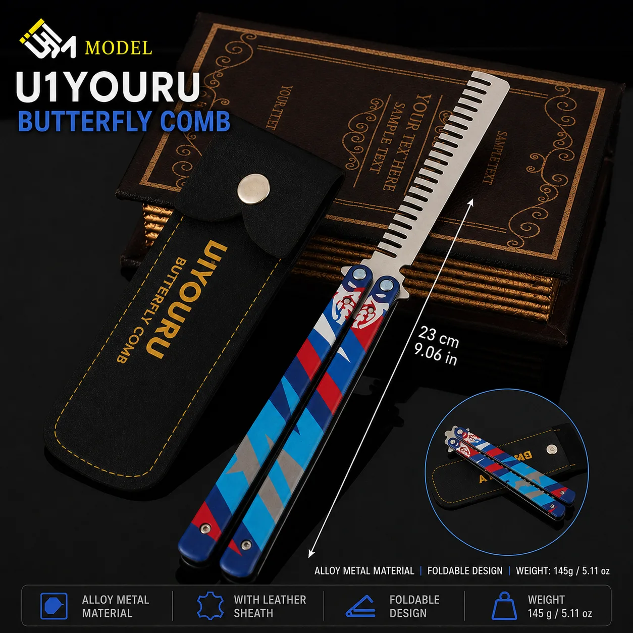 Youru Butterfly Comb with Free Marvel Metal Keyring
