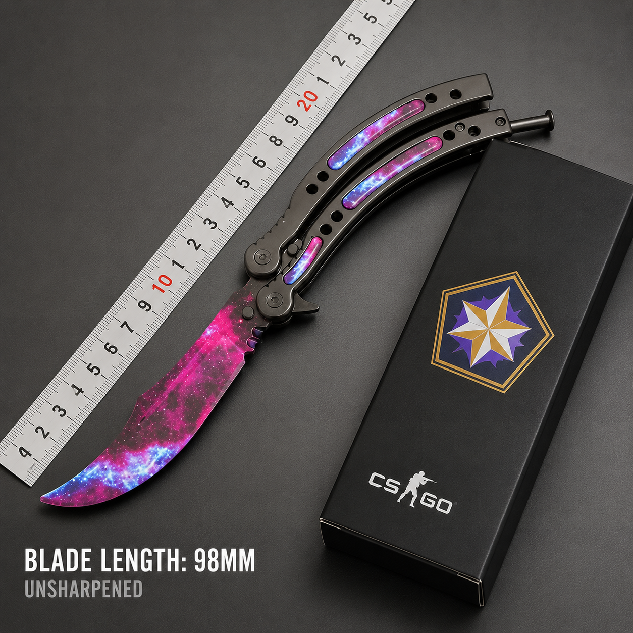 Celestial Butterfly Knife with Box & Cover