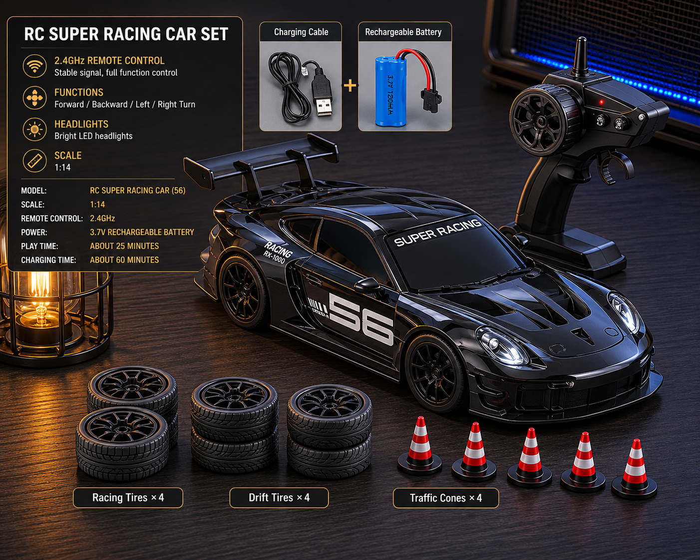 Porsche E80 black drift car